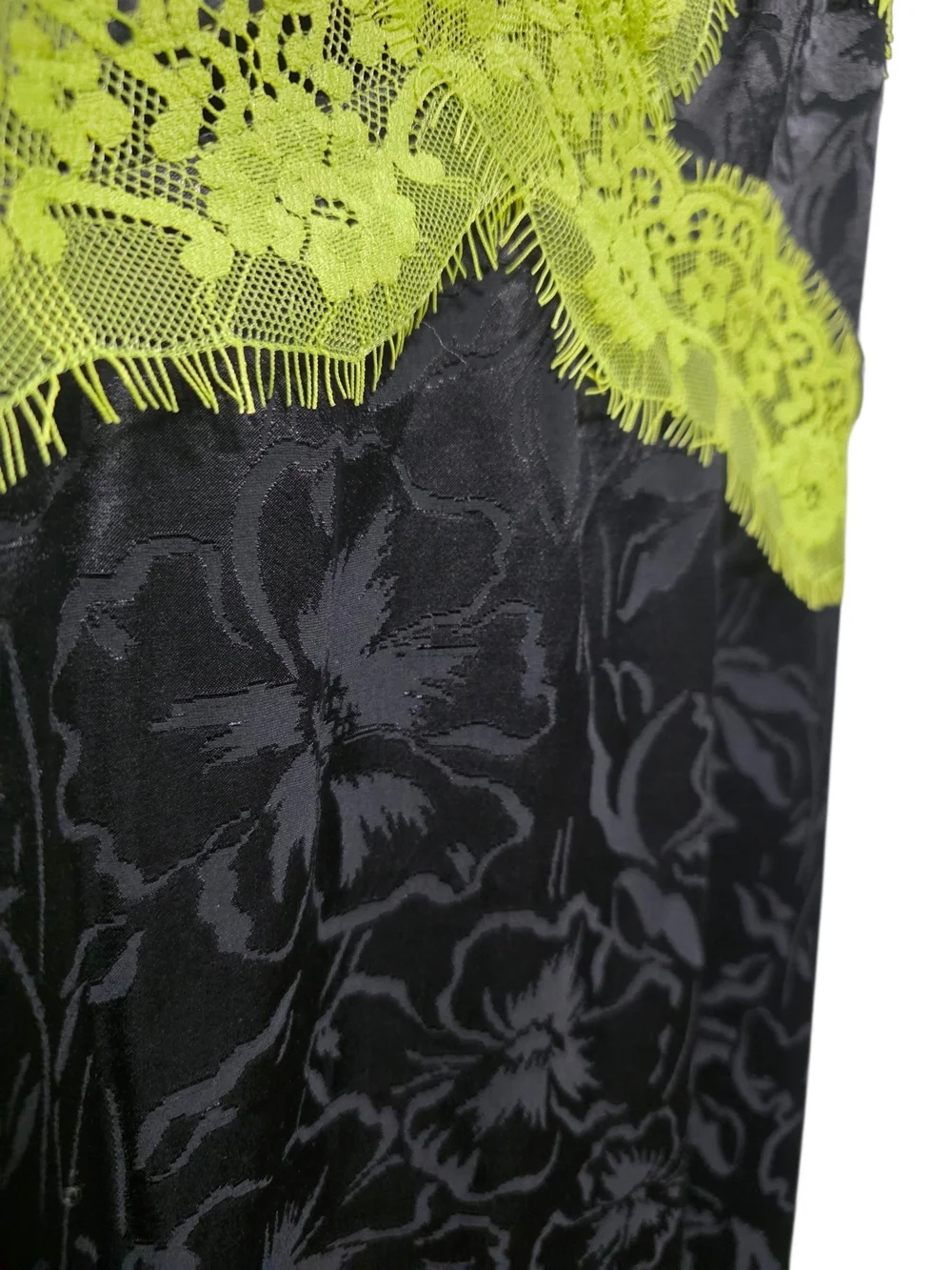 Alice + Olivia Zaira Empire Waist Green Lace Trim Dress Size 2 - Picture 5 of 9